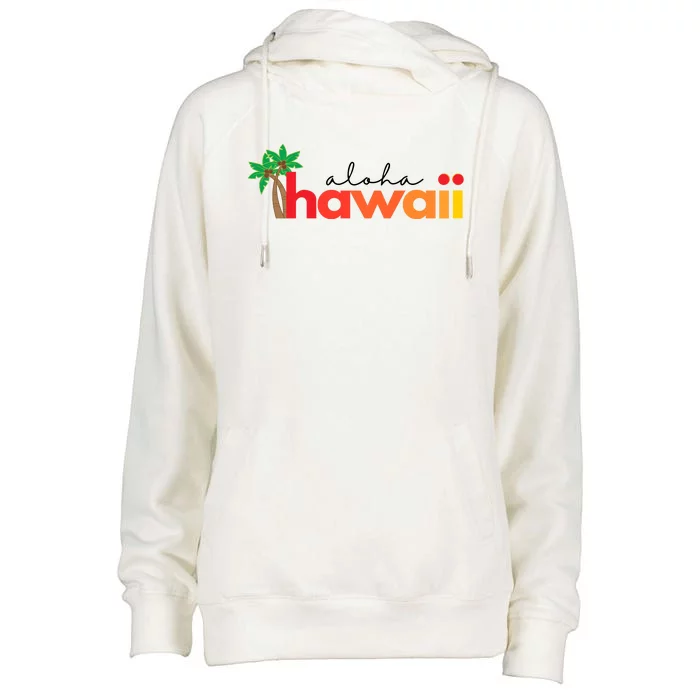 Aloha Hawaii Tropical Vacation Womens Funnel Neck Pullover Hood