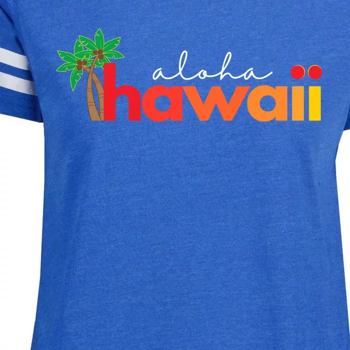 Aloha Hawaii Tropical Vacation Enza Ladies Jersey Football T-Shirt