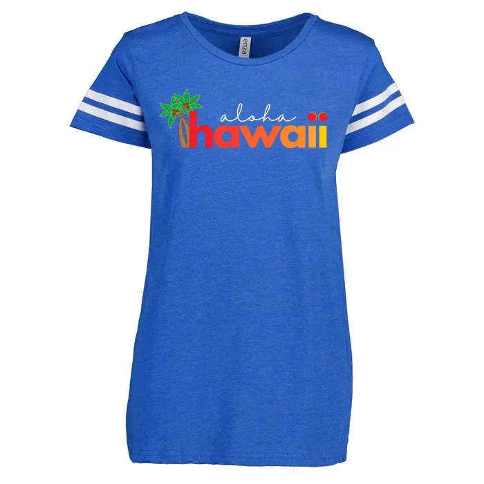 Aloha Hawaii Tropical Vacation Enza Ladies Jersey Football T-Shirt