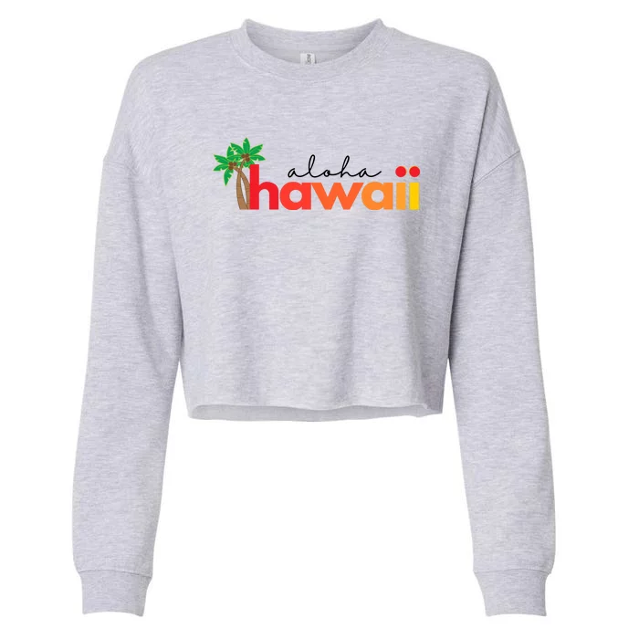 Aloha Hawaii Tropical Vacation Cropped Pullover Crew