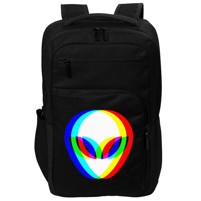 Alien Head Trippy Vaporwave Techno Rave EDM Music Festival Impact Tech Backpack