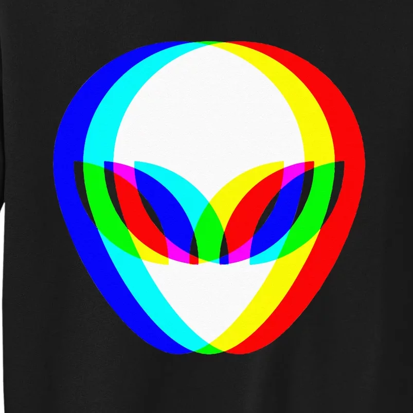 Alien Head Trippy Vaporwave Techno Rave EDM Music Festival Tall Sweatshirt