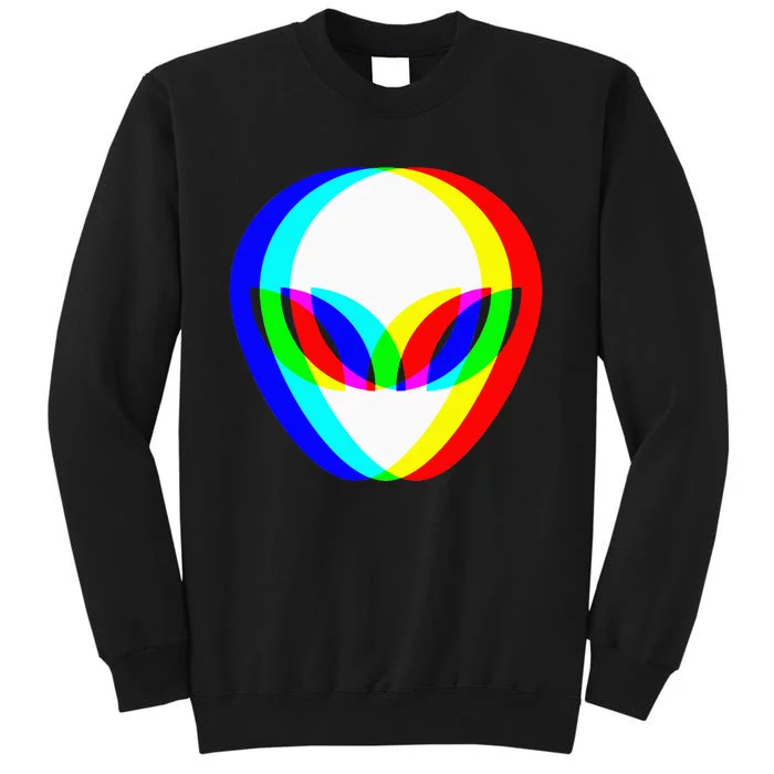 Alien Head Trippy Vaporwave Techno Rave EDM Music Festival Tall Sweatshirt