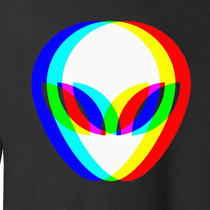 Alien Head Trippy Vaporwave Techno Rave EDM Music Festival Toddler Sweatshirt