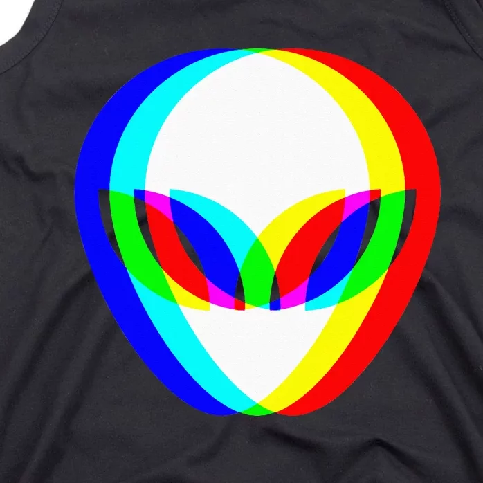 Alien Head Trippy Vaporwave Techno Rave EDM Music Festival Tank Top