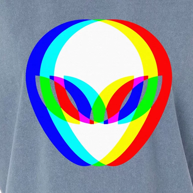 Alien Head Trippy Vaporwave Techno Rave EDM Music Festival Garment-Dyed Women's Muscle Tee