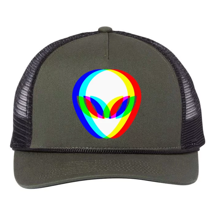 Alien Head Trippy Vaporwave Techno Rave EDM Music Festival Retro Rope Trucker Hat Cap