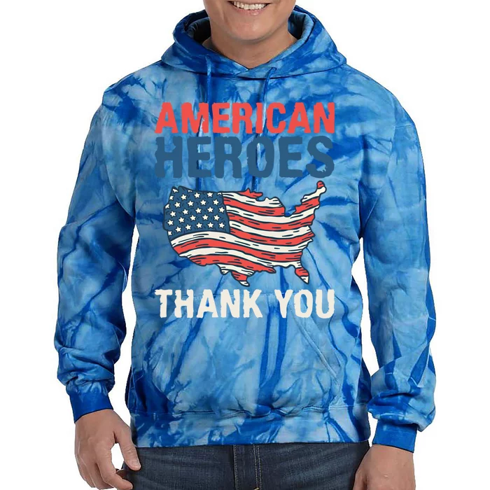 American Heroes Thank You Memorial Day Cute Gift Tie Dye Hoodie