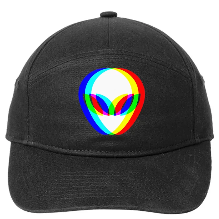 Alien Head Trippy Vaporwave Techno Rave EDM Music Festival 7-Panel Snapback Hat