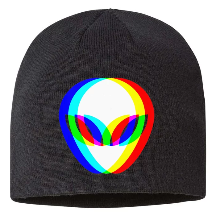 Alien Head Trippy Vaporwave Techno Rave EDM Music Festival 8 1/2in Sustainable Knit Beanie