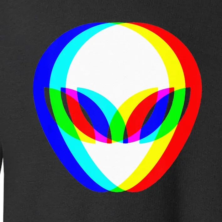 Alien Head Trippy Vaporwave Techno Rave EDM Music Festival Toddler Sweatshirt