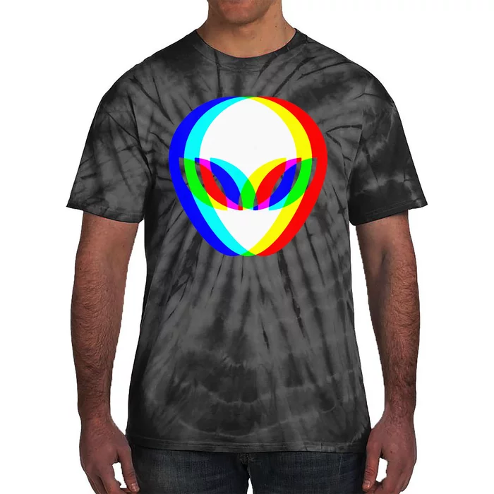 Alien Head Trippy Vaporwave Techno Rave EDM Music Festival Tie-Dye T-Shirt