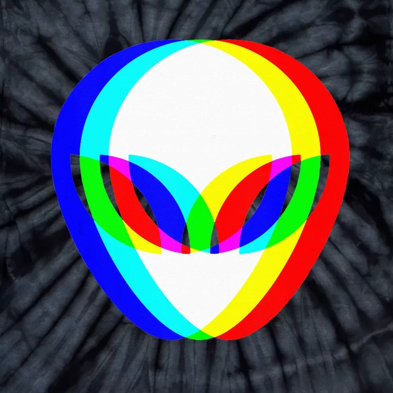 Alien Head Trippy Vaporwave Techno Rave EDM Music Festival Tie-Dye T-Shirt