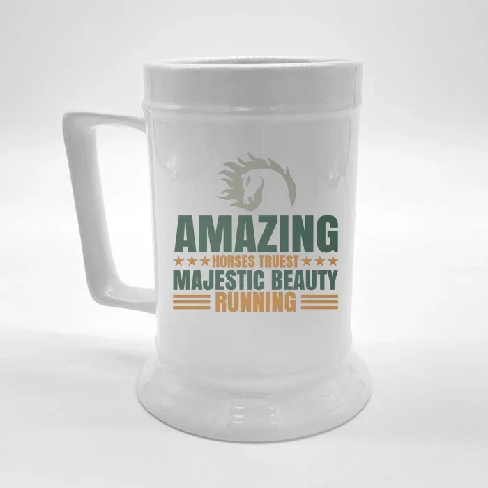 Amazing Horses Trust Majestic Beauty Running Front & Back Beer Stein