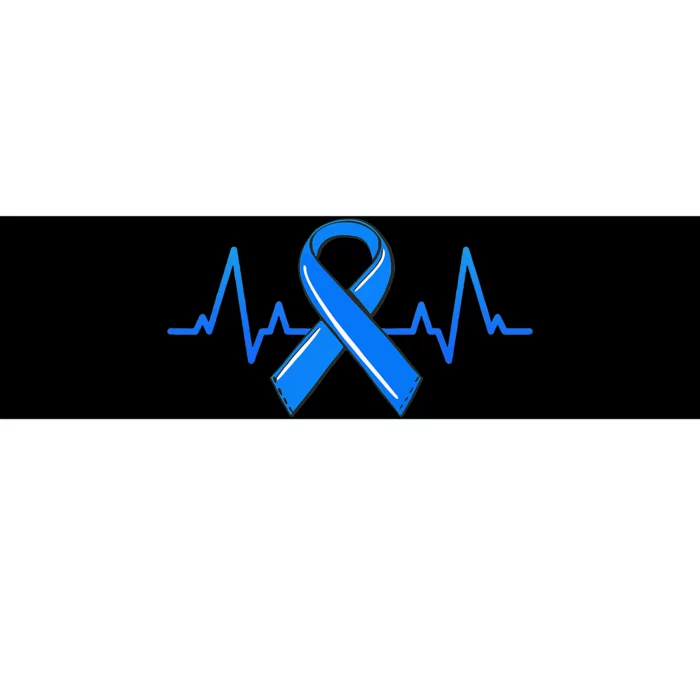 ALS Heartbeat Tee Family Blue Ribbon Awareness Warrior Bumper Sticker