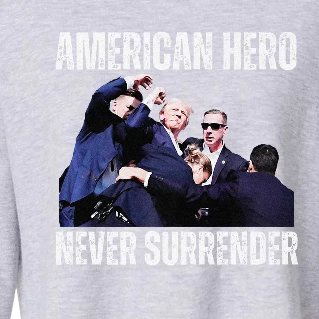 American Hero Trump Survive Assassination Attempt Premium Cropped Pullover Crew