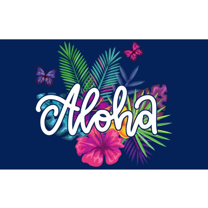 Aloha Hawaii Tropical Beach Bumper Sticker