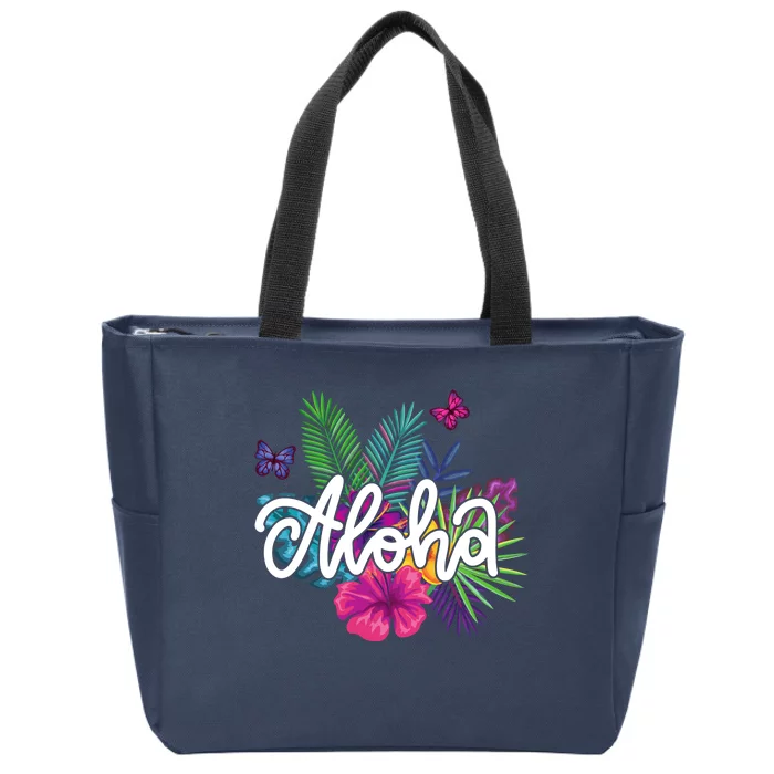 Aloha Hawaii Tropical Beach Zip Tote Bag