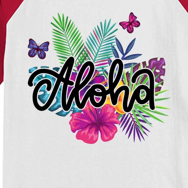 Aloha Hawaii Tropical Beach Kids Colorblock Raglan Jersey