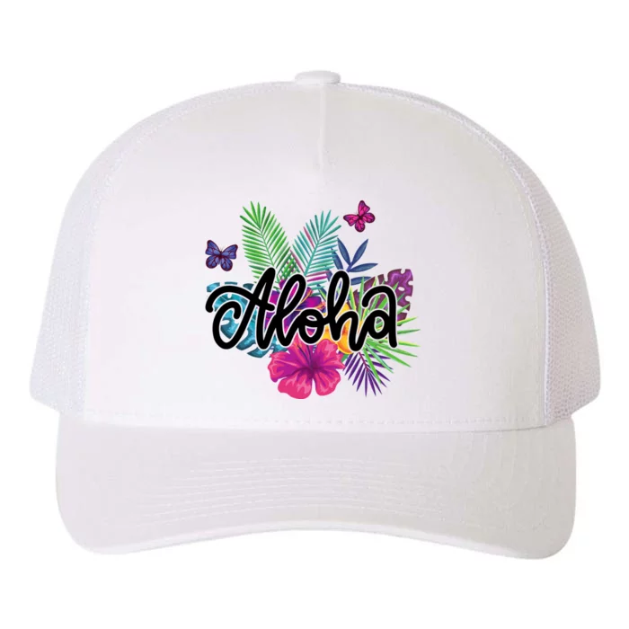 Aloha Hawaii Tropical Beach Yupoong Adult 5-Panel Trucker Hat