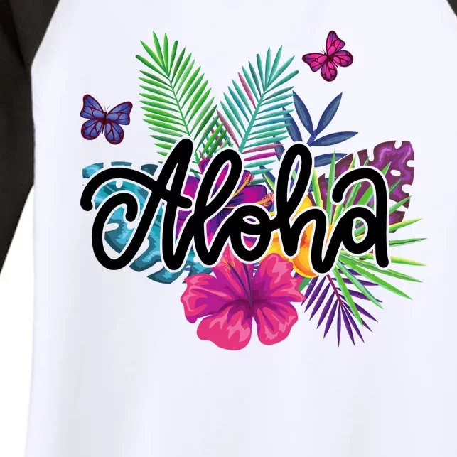 Aloha Hawaii Tropical Beach Women's Tri-Blend 3/4-Sleeve Raglan Shirt