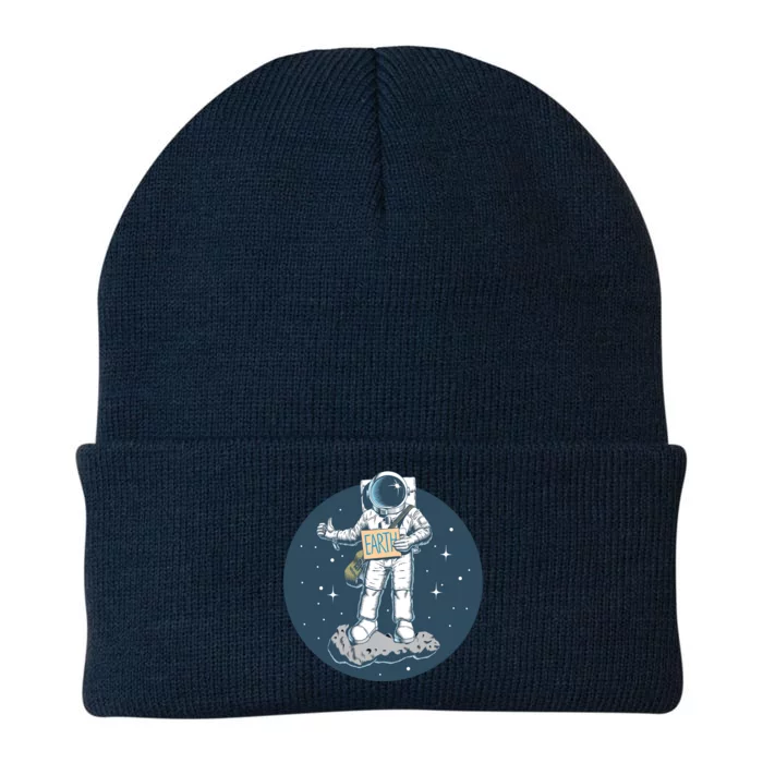 Astronaut Hitchhiking To Earth Knit Cap Winter Beanie