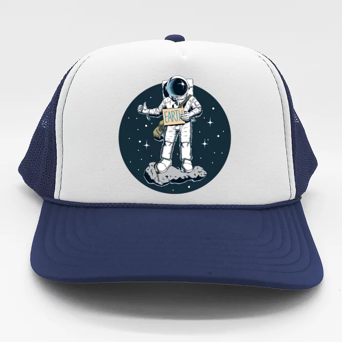 Astronaut Hitchhiking To Earth Trucker Hat