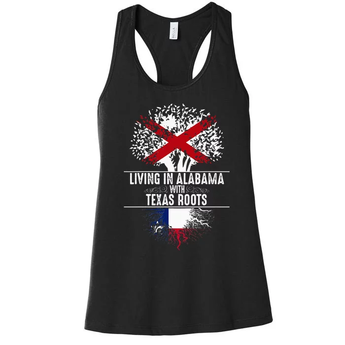 Alabama Home Texas Roots State Tree Flag Love Gift Women's Racerback Tank