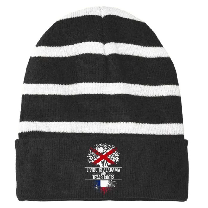 Alabama Home Texas Roots State Tree Flag Love Gift Striped Beanie with Solid Band