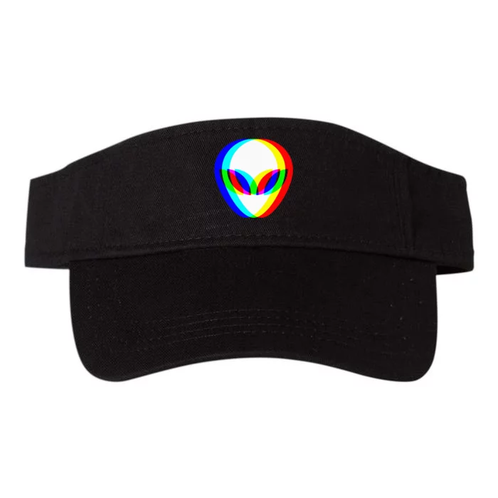 Alien Head Trippy Vaporwave Techno Rave Edm Valucap Bio-Washed Visor