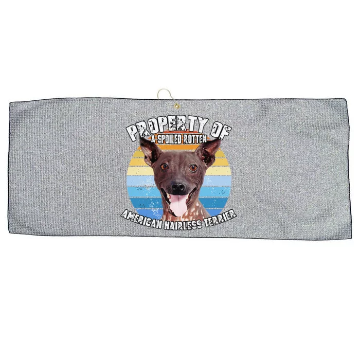 American Hairless Terrier Retro Property Of Cute Dog Large Microfiber Waffle Golf Towel