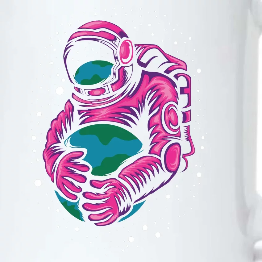 Astronaut Holding The Earth Close Black Color Changing Mug