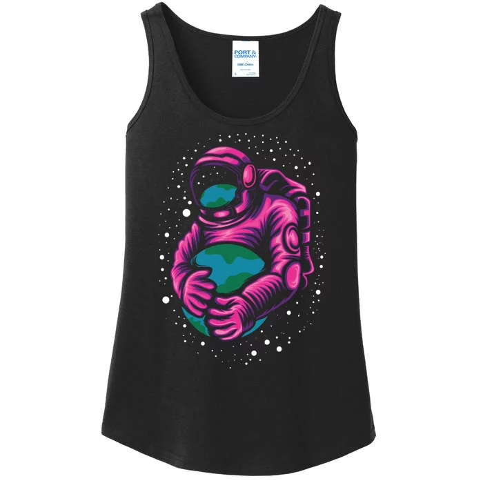 Astronaut Holding The Earth Close Ladies Essential Tank