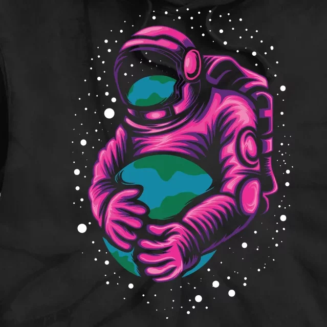 Astronaut Holding The Earth Close Tie Dye Hoodie