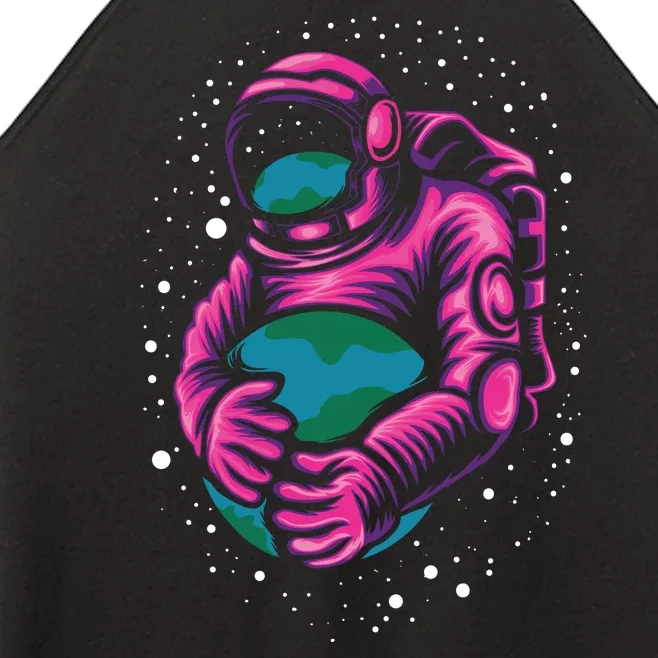 Astronaut Holding The Earth Close Women’s Perfect Tri Rocker Tank