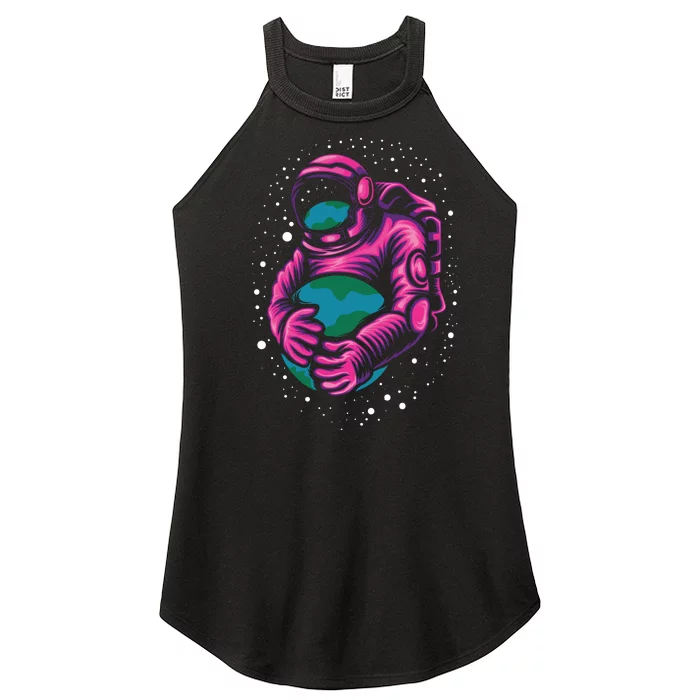 Astronaut Holding The Earth Close Women’s Perfect Tri Rocker Tank