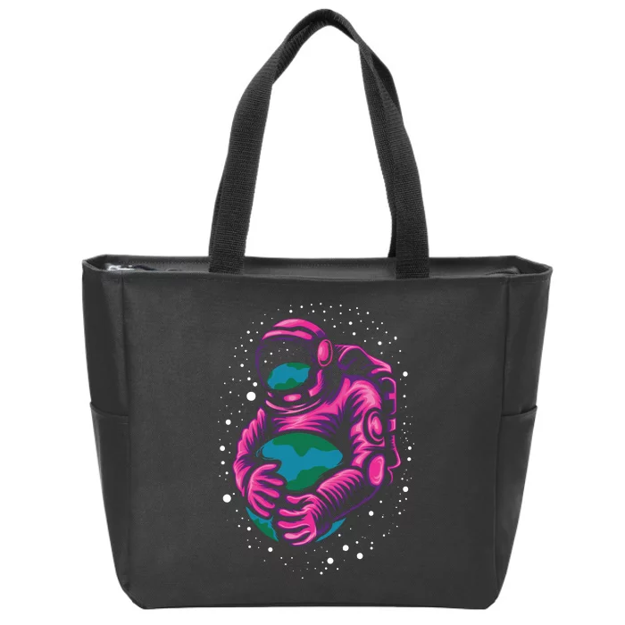 Astronaut Holding The Earth Close Zip Tote Bag