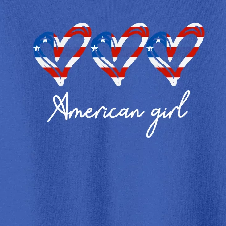 American Heart Us Flag 4th Of July America Patriotic Cute Gift Toddler T-Shirt