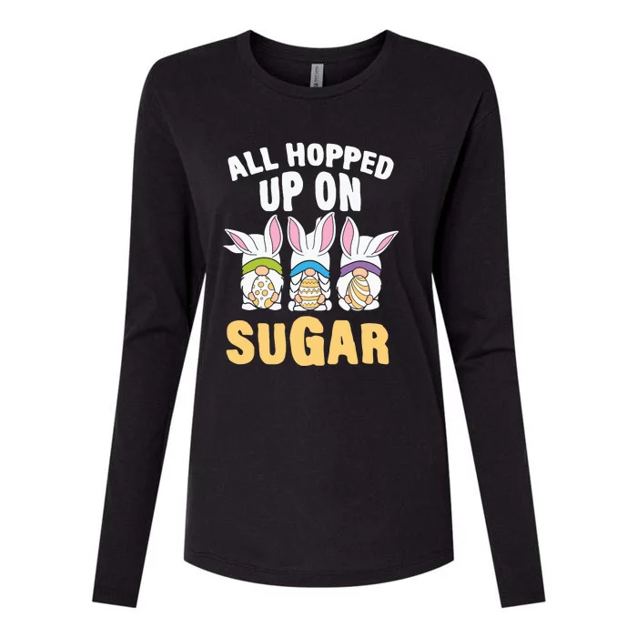 All Hopped Up On Sugar Bunny Easter Day Womens Cotton Relaxed Long Sleeve T-Shirt