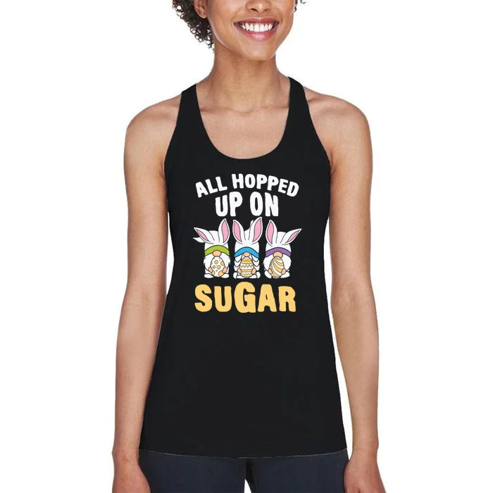 All Hopped Up On Sugar Bunny Easter Day Women's Racerback Tank