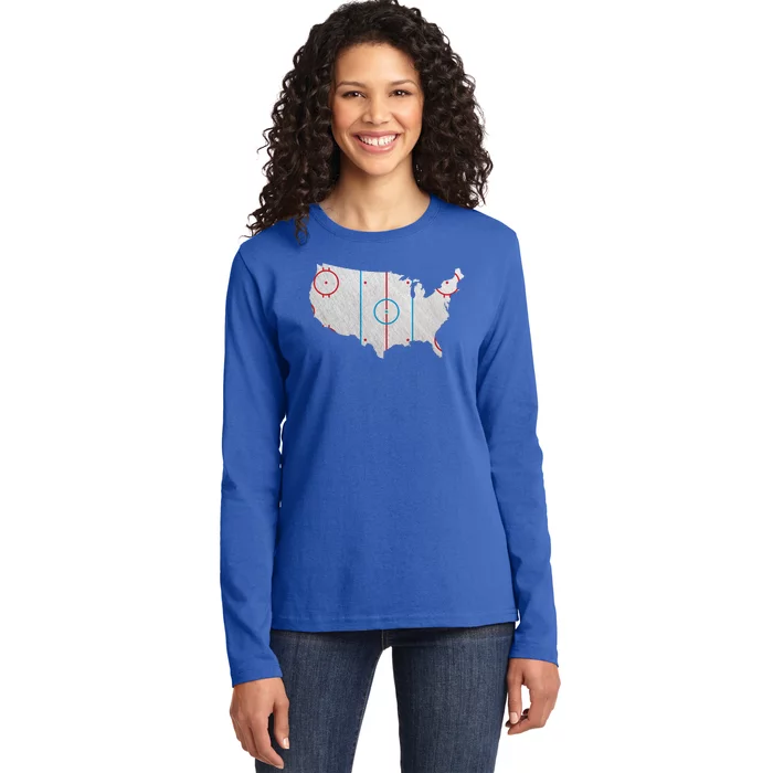 American Hockey USA Ladies Long Sleeve Shirt