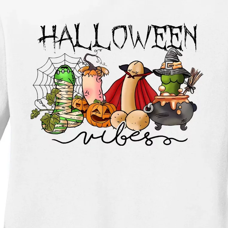 Adult Halloween Vibes For Man Funny Sex Joke Ladies Long Sleeve Shirt