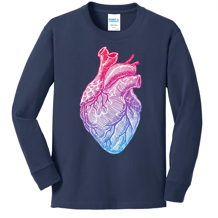 Anatomical Heart Valentines Day For Nurses & Doctors Kids Long Sleeve Shirt