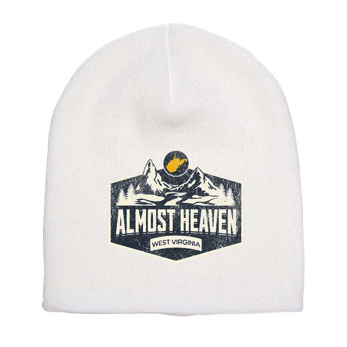 Almost Heaven West Virginia Map Home Short Acrylic Beanie