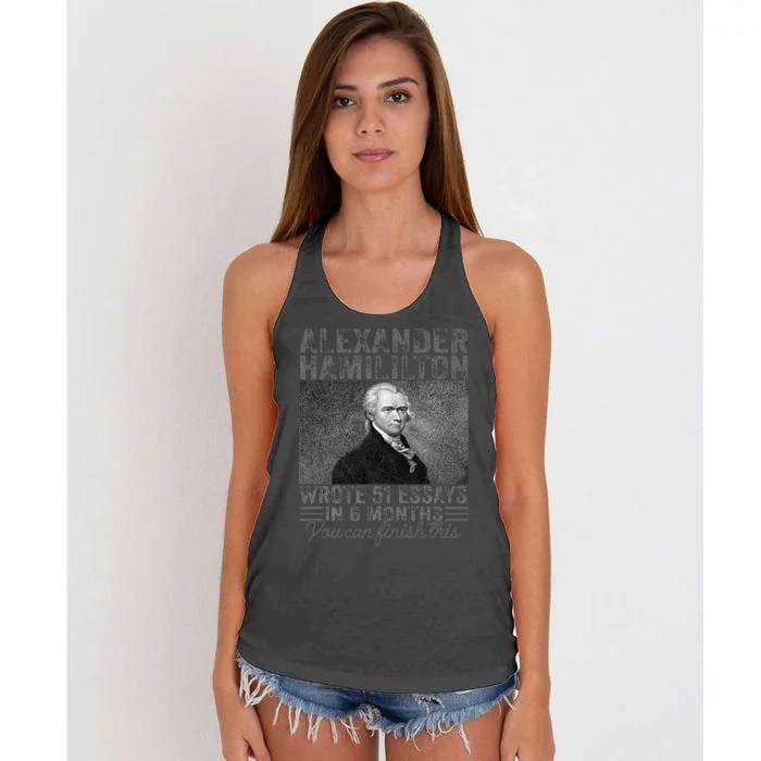 Alexander Hamilton Wrote 51 Essays In 6 Months Women's Knotted Racerback Tank