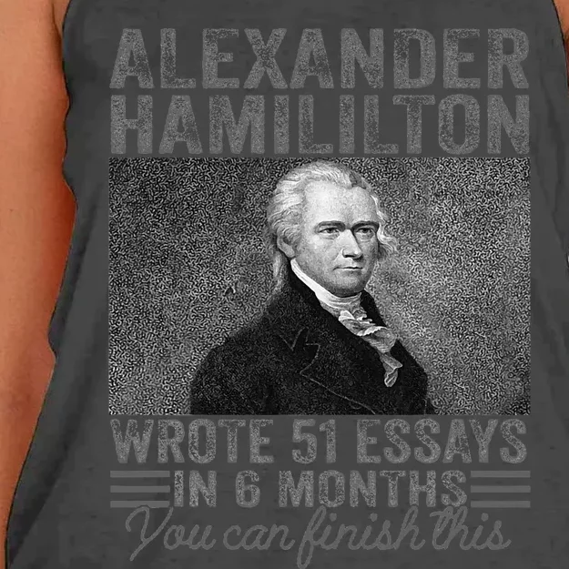 Alexander Hamilton Wrote 51 Essays In 6 Months Women's Knotted Racerback Tank