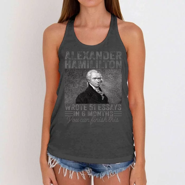 Alexander Hamilton Wrote 51 Essays In 6 Months Women's Knotted Racerback Tank