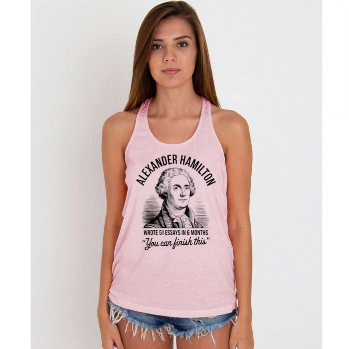 Alexander Hamilton Wrote 51 Essays In 6 Months Women's Knotted Racerback Tank