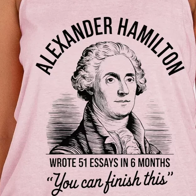 Alexander Hamilton Wrote 51 Essays In 6 Months Women's Knotted Racerback Tank