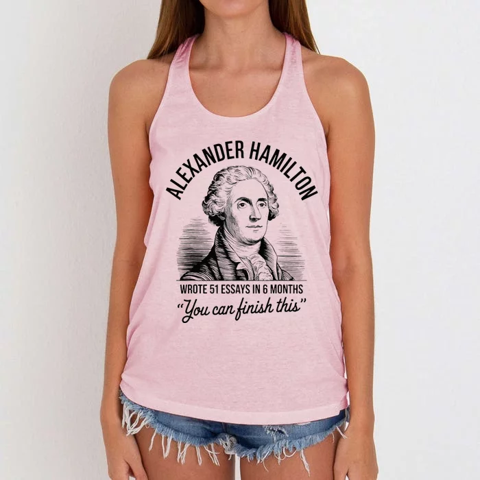 Alexander Hamilton Wrote 51 Essays In 6 Months Women's Knotted Racerback Tank